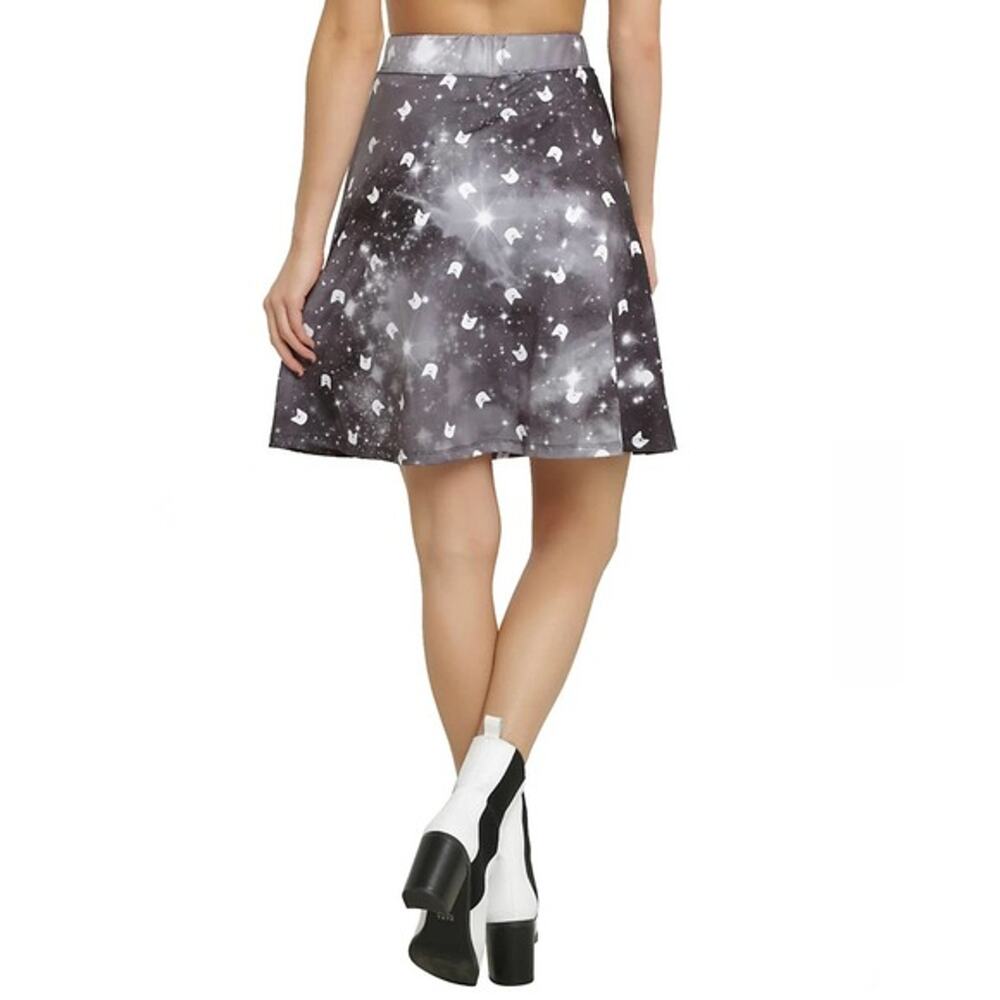 Sailor Moon Celestial Luna Mini Skirt M Flare Stretch Black White Pleats Cosplay